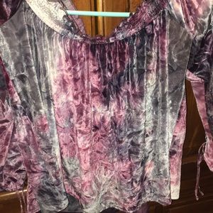 Off the shoulder velvet crop top